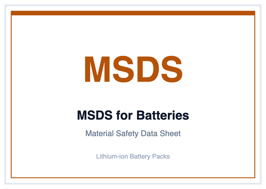 MSDS for Batteries